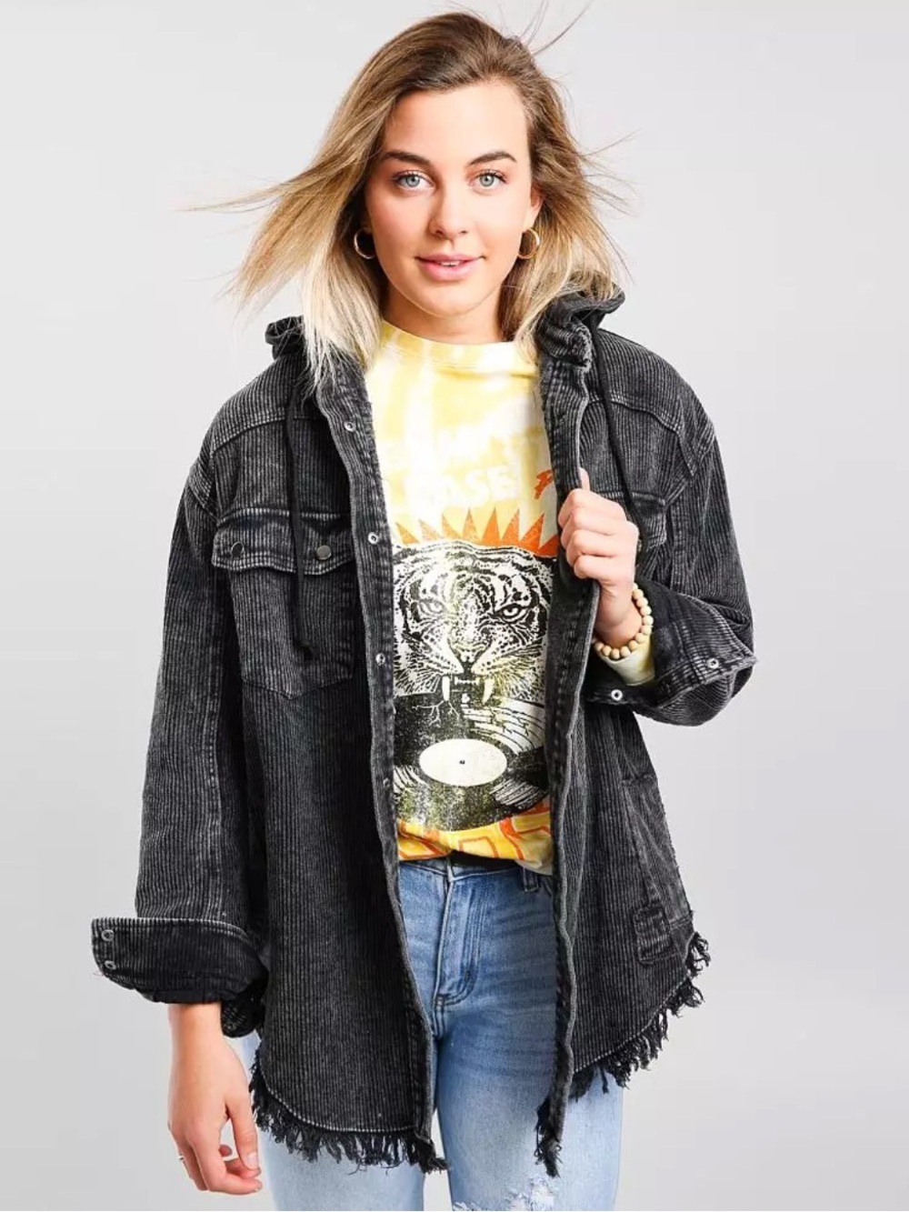 Oli & Hali Hooded Corduroy Shacket